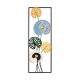 Cadre décoratif fleurs exotique Akko L32xH90cm Métal Blanc, Bleu, Vert et Or