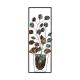 Cadre décoration murale pot de fleurs Basan L32xH90cm Métal Marron, Or et Bleu