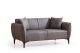 Canapé 2 places avec 2 coussins Torga Tissu Gris foncé
