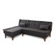 Canapé angle à gauche convertible Lefkadao Tissu Anthracite