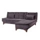 Canapé d'angle à droite convertible Lefkadao Tissu Anthracite