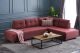 Canapé d'angle à droite convertible Rhodes Tissu Bordeaux