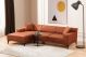 Canapé d'angle gauche avec 2 coussins Navagio Tissu Orange