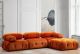 Canapé d'angle modulable et transformable Nourhane Velours Orange