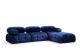 Canapé d'angle modulable et transformable Nourhane Velours Bleu foncé