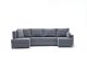 Canapé d'angle panoramique convertible Milos Tissu Gris