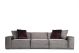 Canapé modulable 3 places avec 2 coussins Buhaj Bois massif et Tissu Gris