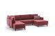 Canapé panoramique d'angle convertible Lalardie Tissu Bordeaux