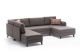 Canapé panoramique d'angle convertible Lalardie Tissu Marron