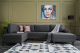 Canapé panoramique d'angle convertible Lalardie Tissu Anthracite