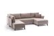 Canapé panoramique d'angle convertible Lalaria Tissu Blanc crème