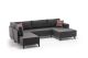 Canapé panoramique d'angle convertible Lardie Tissu Anthracite
