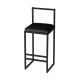 Chaise de bar Koumo H84cm Métal et Velours Noir