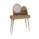 Coiffeuse 1 miroir et 3 tiroirs avec étagères Albri Bois clair