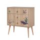 Commode 3 tiroirs Sleek Bois Motif Baleine Bleu