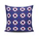Coussin Cruser 43x43cm Tissu Motif Bouées de sauvetage Bleu, Blanc et Rouge