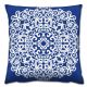 Coussin Decorare imprimé Mandala 43 x 43 cm Coton Polyester Blanc sur Bleu