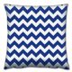 Coussin Decorare imprimé Zig zag 43 x 43 cm Coton Polyester Bleu sur Blanc
