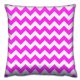 Coussin Decorare imprimé Zig zag 43 x 43 cm Coton Polyester Rose sur Blanc
