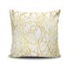 Coussin Seti 43x43cm Tissu Motif Craquelé Or et Blanc