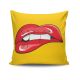 Coussin Tanna 43x43cm Tissu Motif Lèvre glamour Rouge