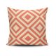 Coussin Twain 43x43cm Tissu Motif Losanges Orange et Blanc