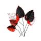 Décoration murale 6 feuilles d'automne Harpyie L73xH76cm Métal Noir et Rouge