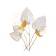 Décoration murale 6 feuilles d'automne Harpyie L73xH76cm Métal Blanc et Or