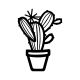Décoration murale cactus en pot Valna L42xH59cm Métal Noir