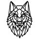 Décoration murale Chaldys 45x65cm Tête de loup Bois Noir