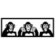 Décoration murale Chalybs L100xH36cm les trois singes de sagesse Métal Noir