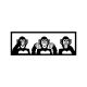 Décoration murale Chalybs L50xH18cm les trois singes de sagesse Métal Noir