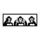 Décoration murale Chalybs L70xH25cm les trois singes de sagesse Métal Noir