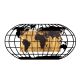 Décoration murale Chiara 102x50cm Map Monde Bois Naturel et Métal Noir