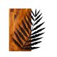 Décoration murale Chiara 50x58cm Feuille Bois Naturel et Métal Noir