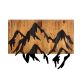 Décoration murale Chiara 58x44cm Montagnes Bois Naturel et Métal Noir