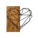 Décoration murale Chiara 58x58cm Cœur Bois Naturel et Métal Noir