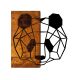 Décoration murale Chiara 58x58cm Tête de panda Bois Naturel et Métal Noir