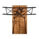 Décoration murale Chiara 68x58cm Avion Bois Naturel et Métal Noir