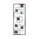 Décoration murale composition carrés Veralin L28xH74cm Métal Noir, Vert et Violet