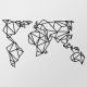 Décoration murale Cyradas mappemonde géométrique L138xH80cm Métal Noir
