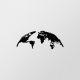 Décoration murale Cyrados mappemonde L100xH40cm Métal Noir