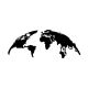 Décoration murale Cyrados mappemonde L120xH47cm Métal Noir