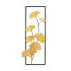 Décoration murale feuilles de Ginkgo Angha L32xH90cm Métal Noir et Or