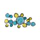 Décoration murale feuilles de lotus Rukh L125xH62cm Métal Bleu, Noir et Jaune