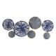 Décoration murale feuilles de lotus Tricis L79xH35cm Métal Bleu foncé et Gris