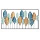Décoration murale feuilles Myrtil L115xH60cm Métal Vert, Bleu et Or