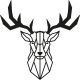 Décoration murale Filum tête de cerf de face 51x51cm Métal Noir