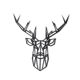Décoration murale Filum tête de cerf L49xH49cm Métal Noir