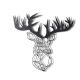 Décoration murale Filum tête de cerf L51xH49cm Métal Noir